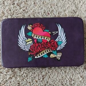Tattoo-Inspired Purple Women's Wallet